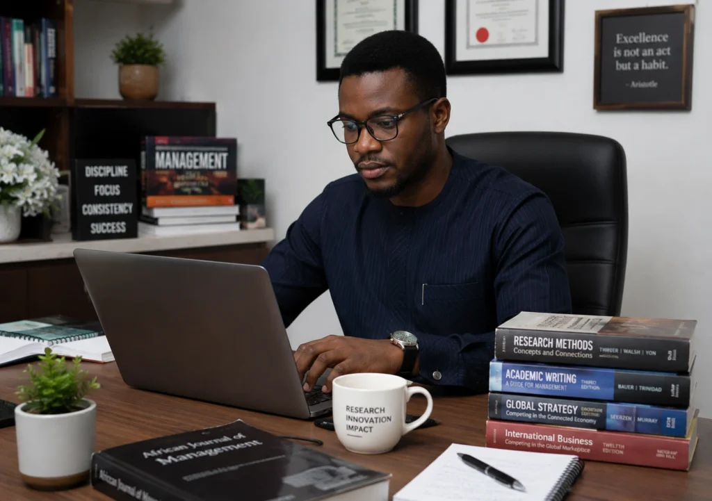 working in the office